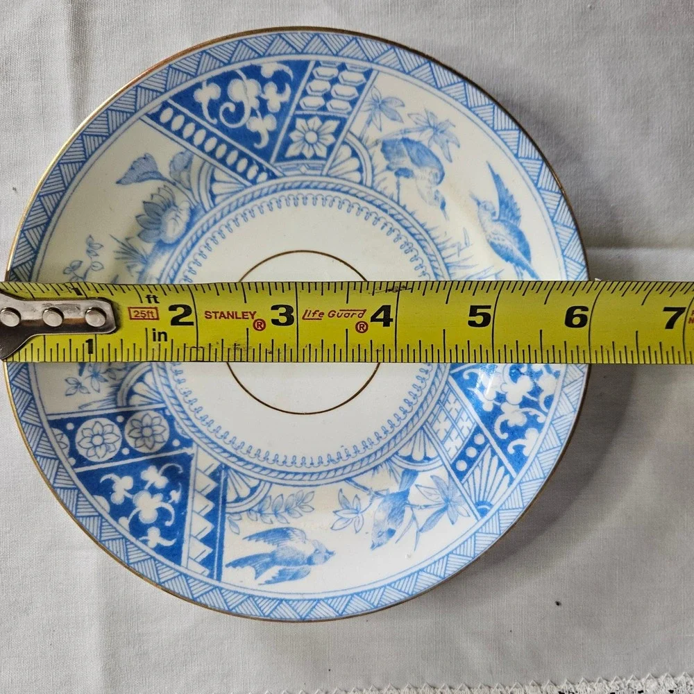 Antique Meigh & Forester Blue Congo Saucer 1883 6